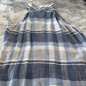 cloth & stone Blue and White Plaid Top